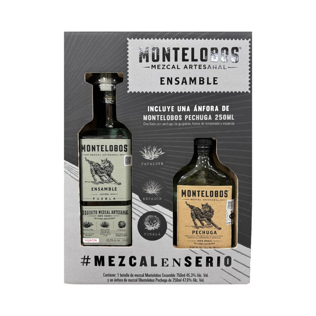 Mezcal Montelobos Ensamble 750 ml + Mezcal Montelobos Pechuga 250 ml - Vinosylicores.com