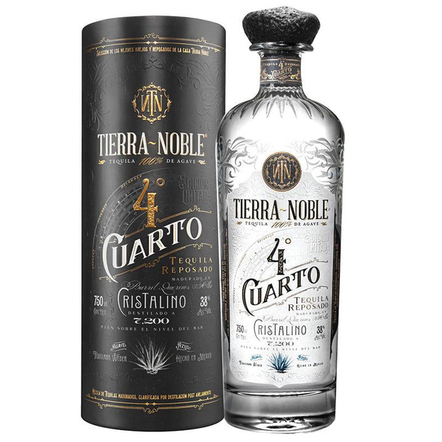 TEQUILA REPOSADO 100% CRISTALINO TIERRA NOBLE 4 CUARTO 750ML - Vinosylicores.com