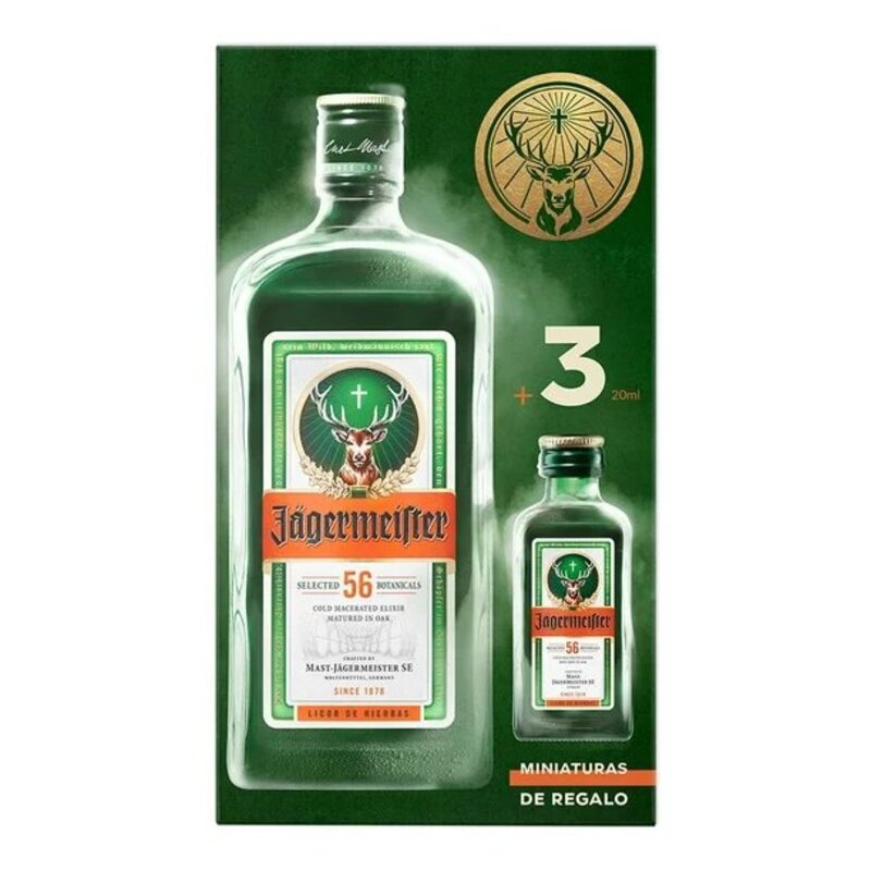 LICOR HERBAL JAGERMEISTER 700ML C/3 JAGER MINI 20ML