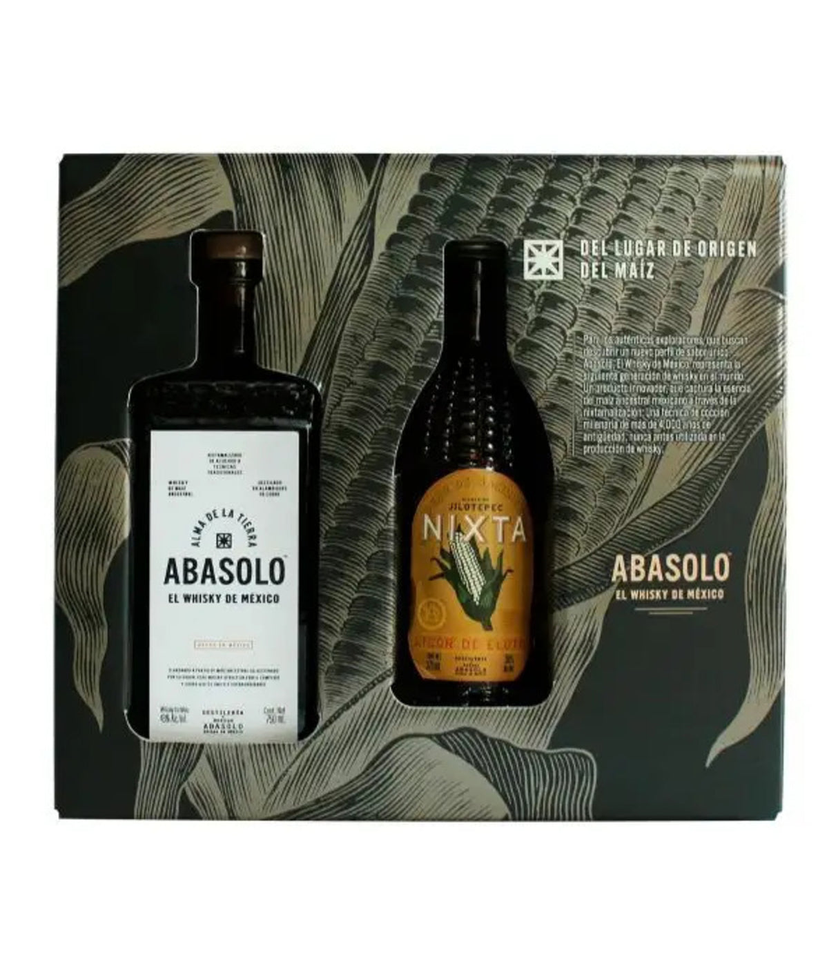 WHISKY ABASOLO DE MAIZ 750 ML + NIXTA 375 ML