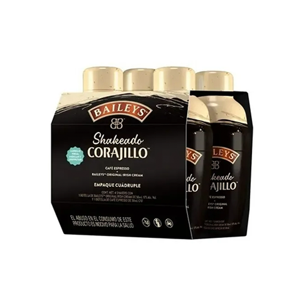 LICOR SHAKEADO CORAJILLO BAILEYS CON 4 PIEZAS 50ML