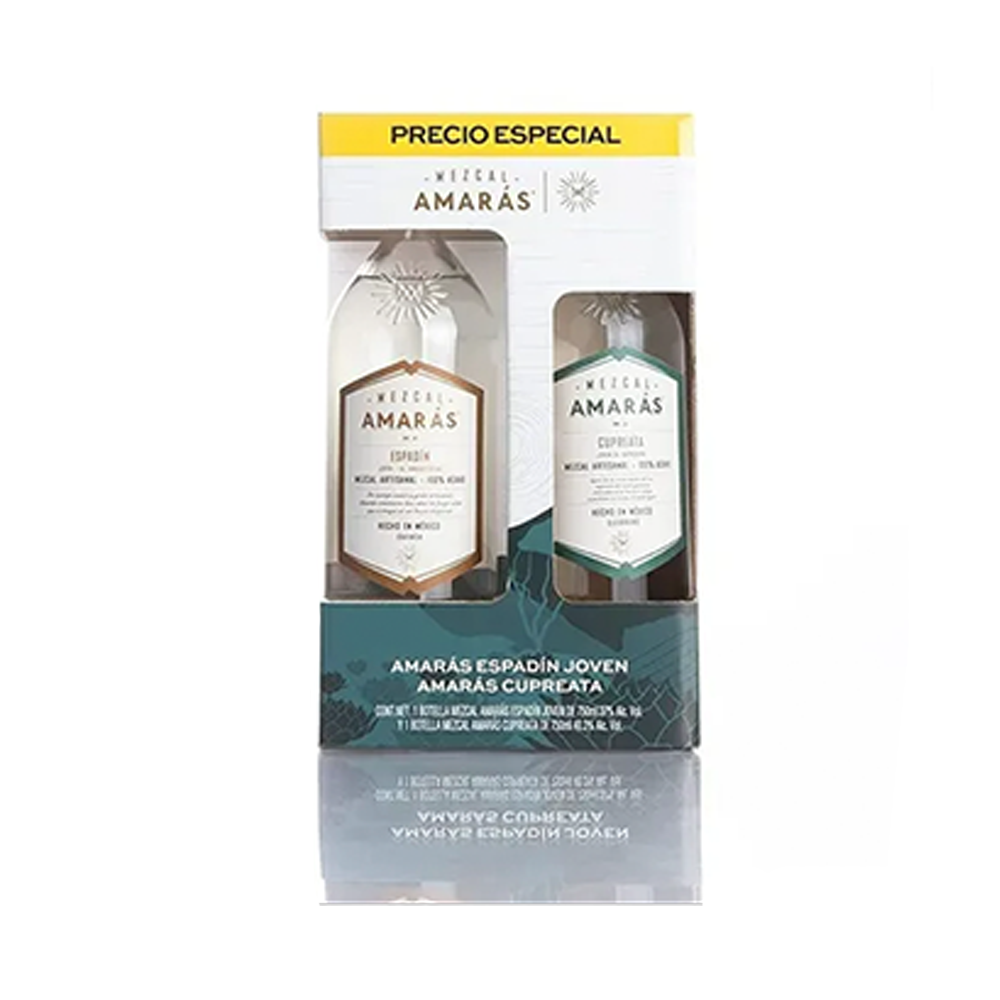 MEZCAL AMARAS JOVEN ESPADIN 750ML + MEZCAL AMARAS JOVEN CUPREATA 750ML