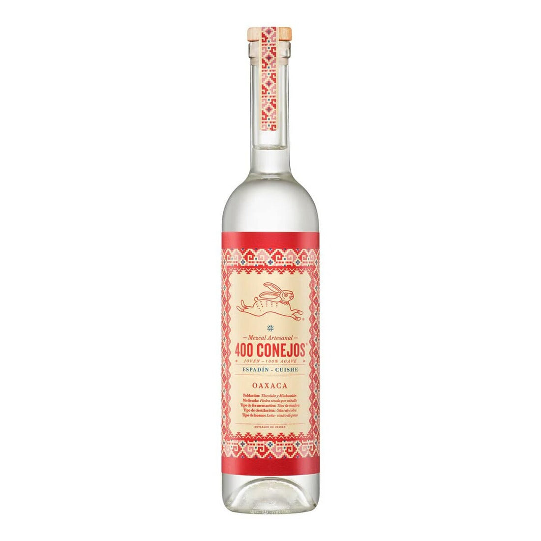 MEZCAL JOVEN 100% 400 CONEJOS ESPADIN CUISHE 750ML