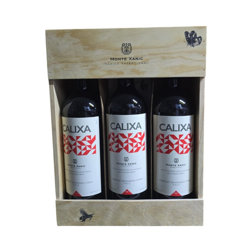 Paquete Vino Tinto Calixa Cabernet Sauvignon-Syrah (Caja con 3 botellas) 750ml