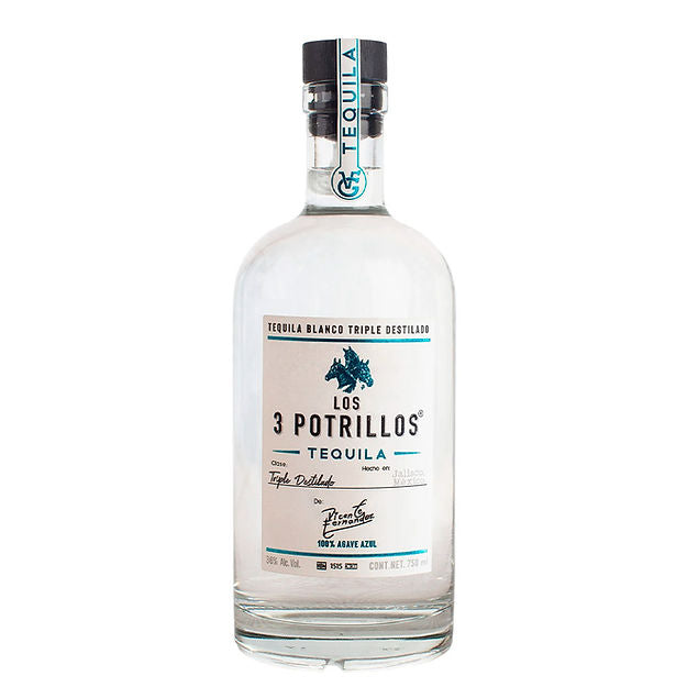 TEQUILA LOS 3 POTRILLOS BLANCO TRIPLE DESTILADO 750 ML