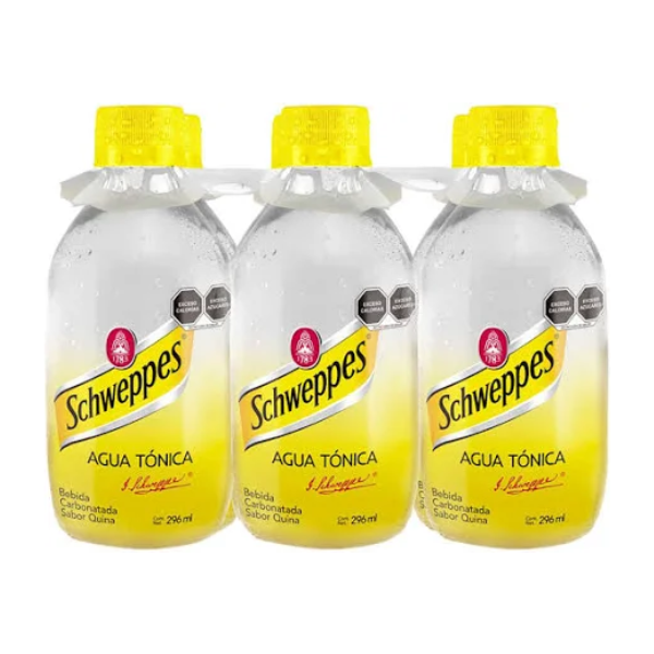 Pack De 6 Schweppes Agua Tonica Bt 296ml
