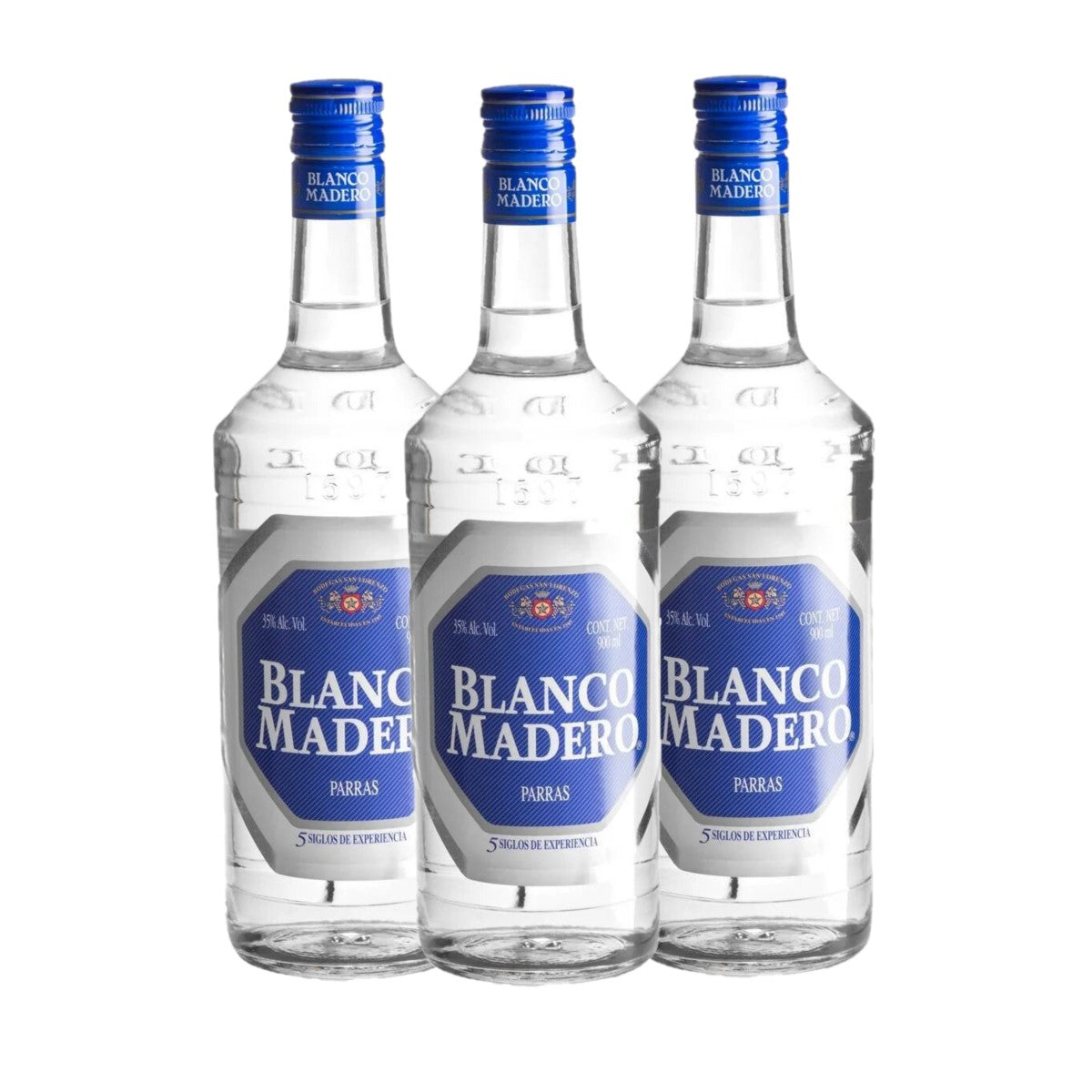 PACK DE 3 BOTELLAS AGUARDIENTE BLANCO MADERO 900 ML