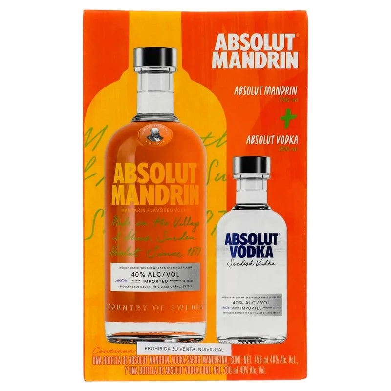 Vodka Absolut Mandarin 750+Blue 200ml