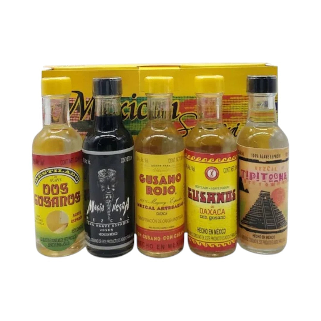 Mezcal Gusano Rojo Pack with 5 Various 50ml Miniatures –