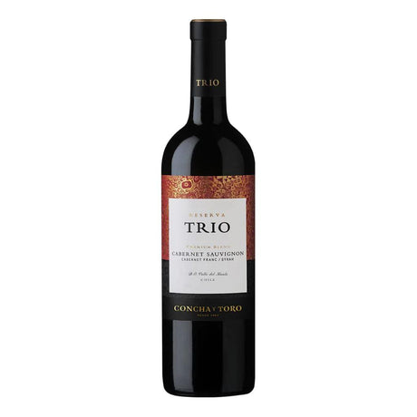 VINO TINTO TRIO CONCHA Y TORO CABERNET SAUVIGNON 750ML - Vinosylicores.com