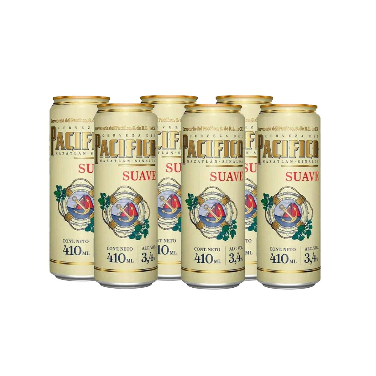 PACK DE 6 CERVEZA PACIFICO SUAVE LATA 355ML