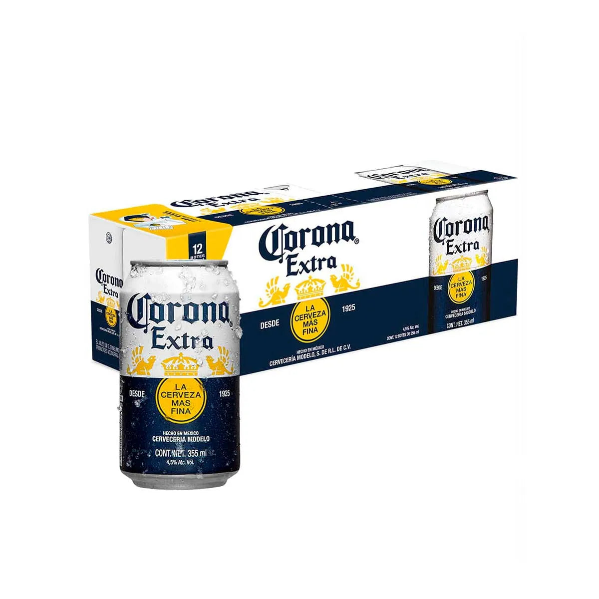 CERVEZA CORONA EXTRA LATA 355ML 12 PACK