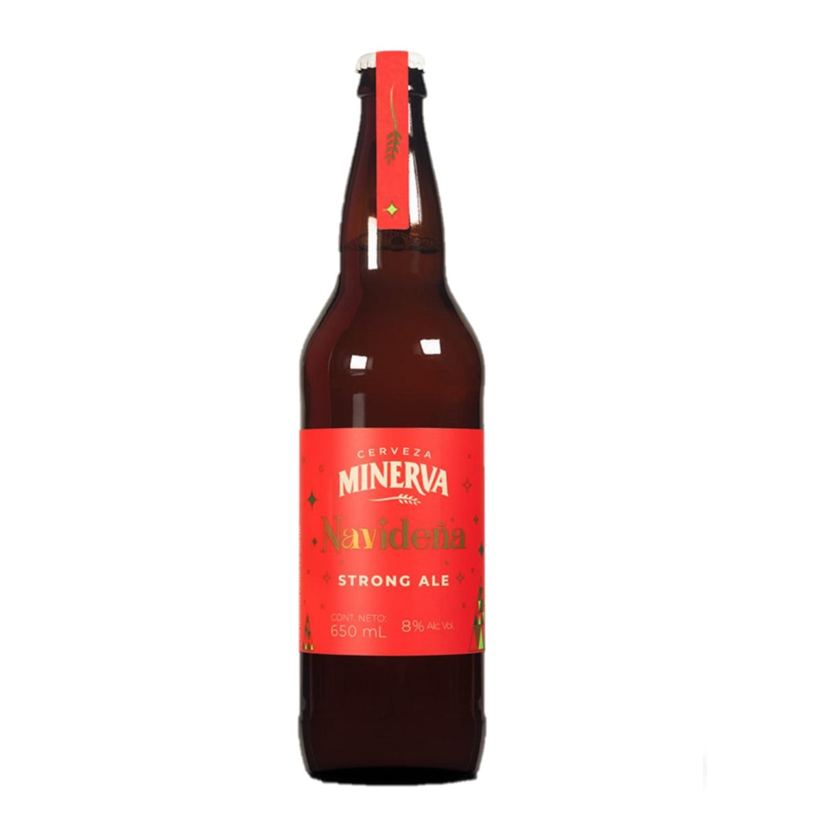 CERVEZA MINERVA NAVIDEÑA ROJA BOTELLA 650 ML