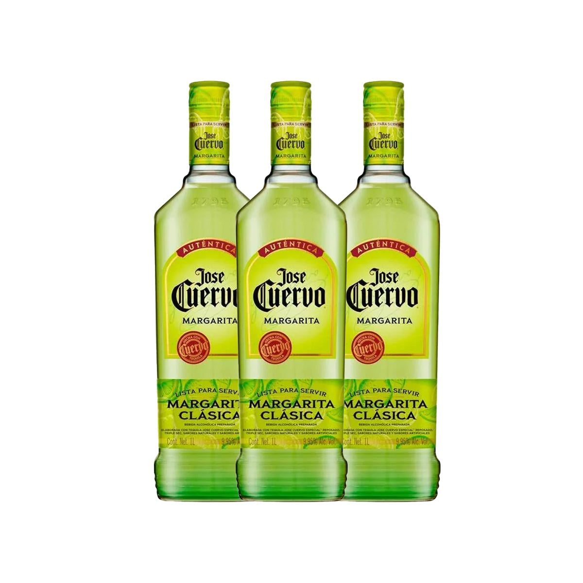 PACK 3 BOTELLAS COCKTAIL MARGARITA CLASICA JOSE CUERVO 1L