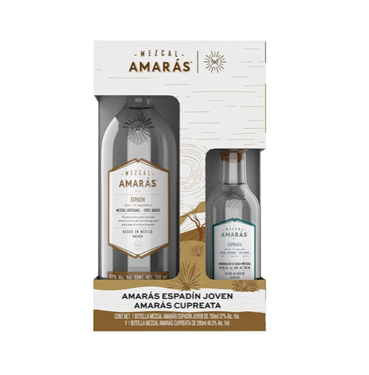 MEZCAL AMARAS JOVEN ESPADIN 750ML + MEZCAL AMARAS JOVEN CUPREATA 200ML