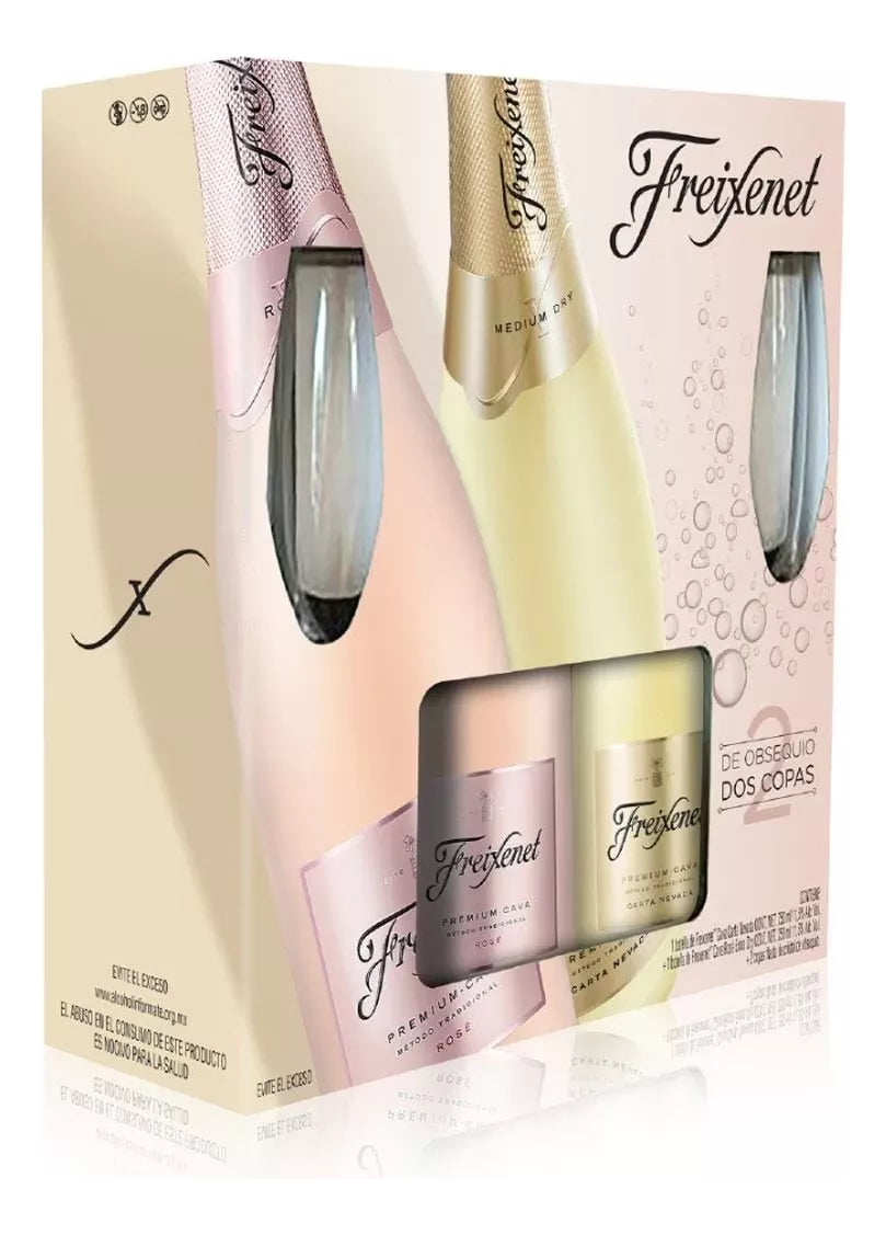 VINO ESPUMOSO FREIXENET ROSE 750ML + CARTA NEVADA 750ML C/P