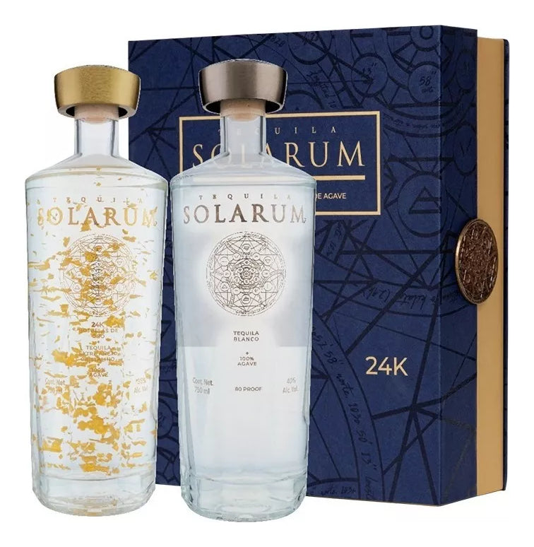 TEQUILA SOLARUM EXTRA AÑEJO CRISTALINO 750 + BLANCO 750 ML