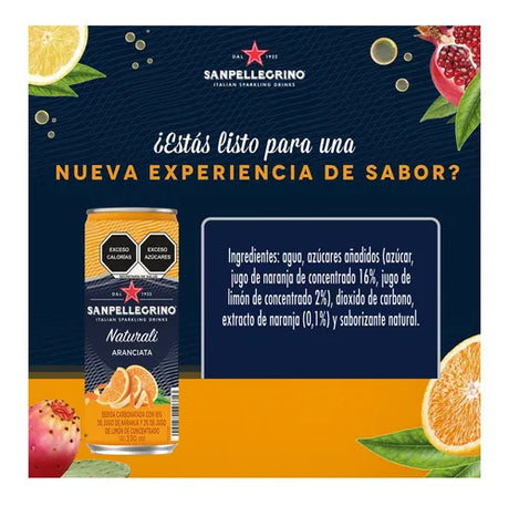 Agua San Pellegrino Aranciata Lata 330ml