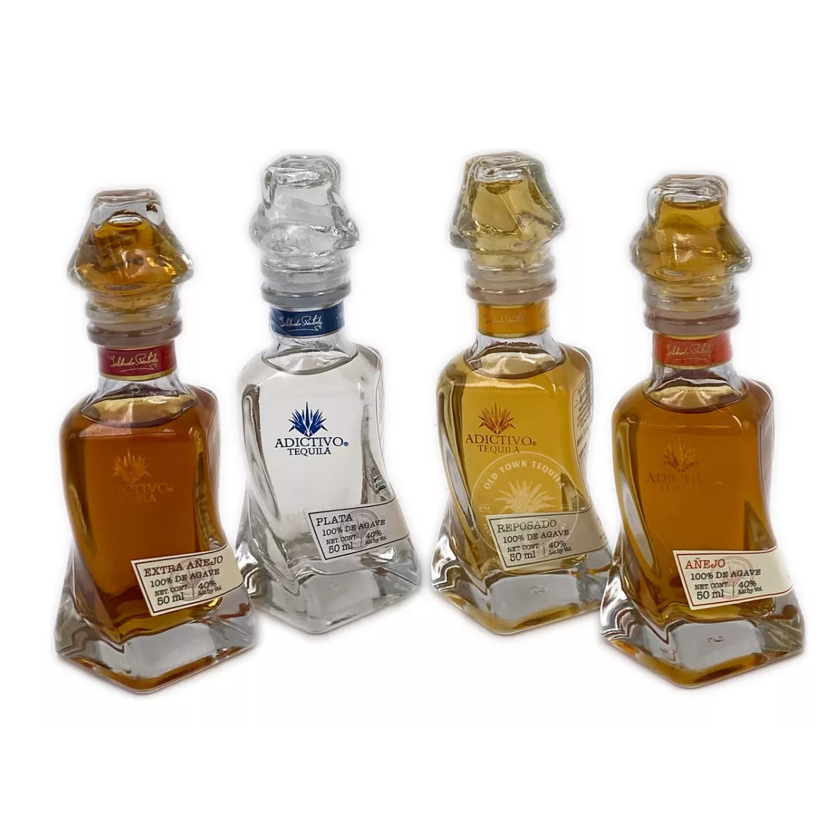 PAQUETE DE 4 TEQUILAS ADICTIVO MINIS DIFERENTES DE 50 ML