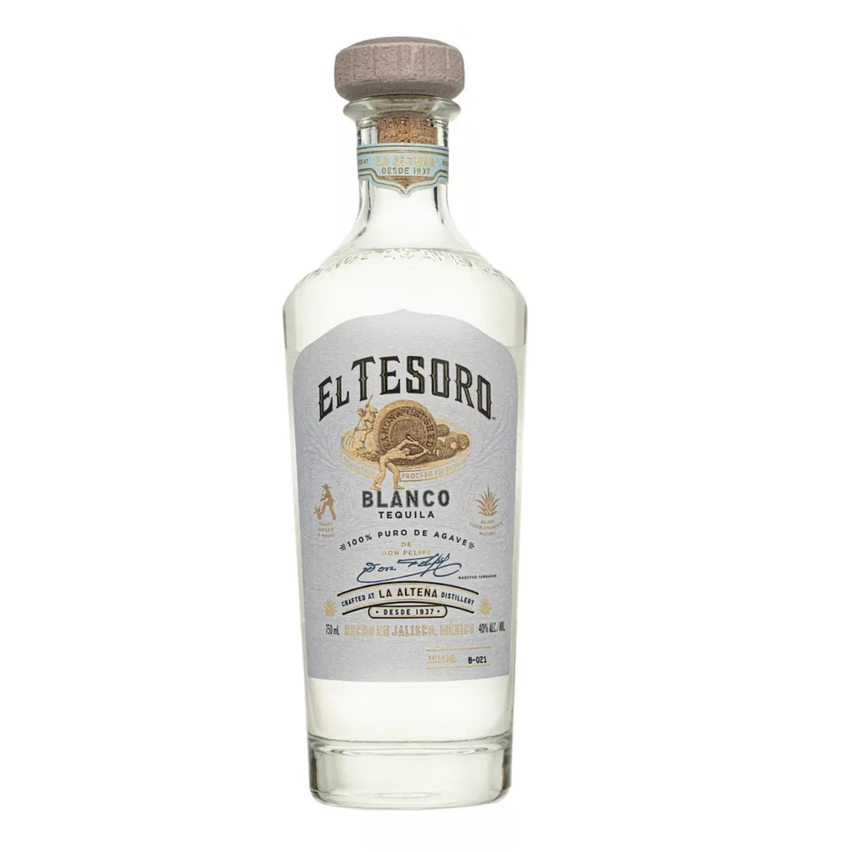 TEQUILA EL TESORO BLANCO 750 ML