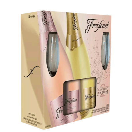 VINO ESPUMOSO FREIXENET ROSE 750ML + CARTA NEVADA 750ML C/P - Vinosylicores.com