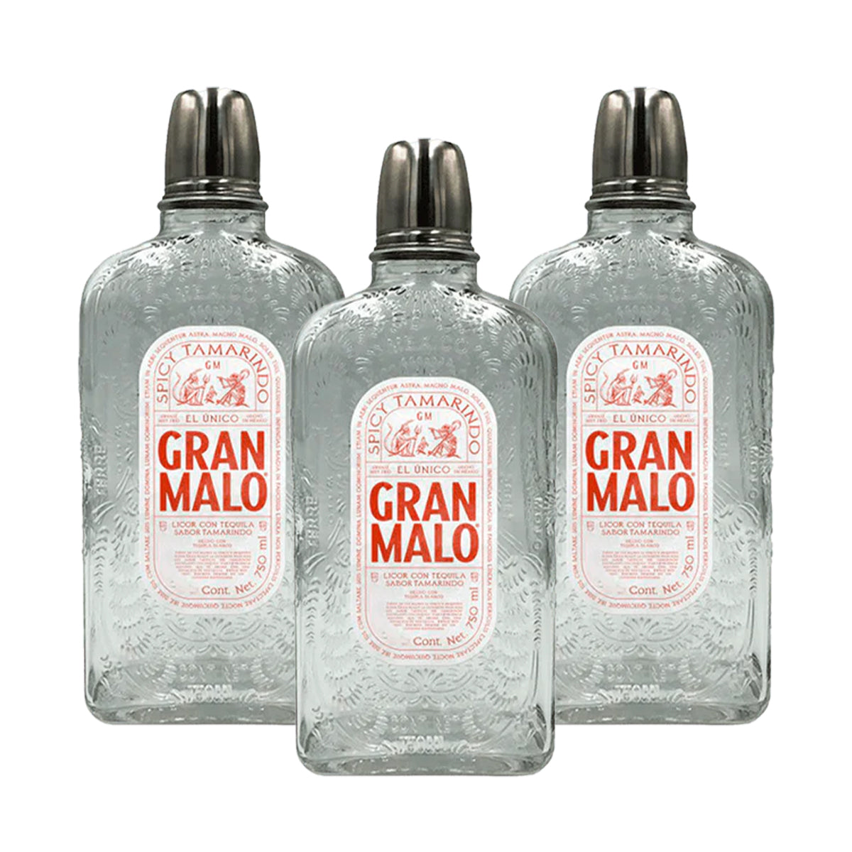 PACK DE 3 LICOR DE TEQUILA GRAN MALO TAMARINDO 750ML