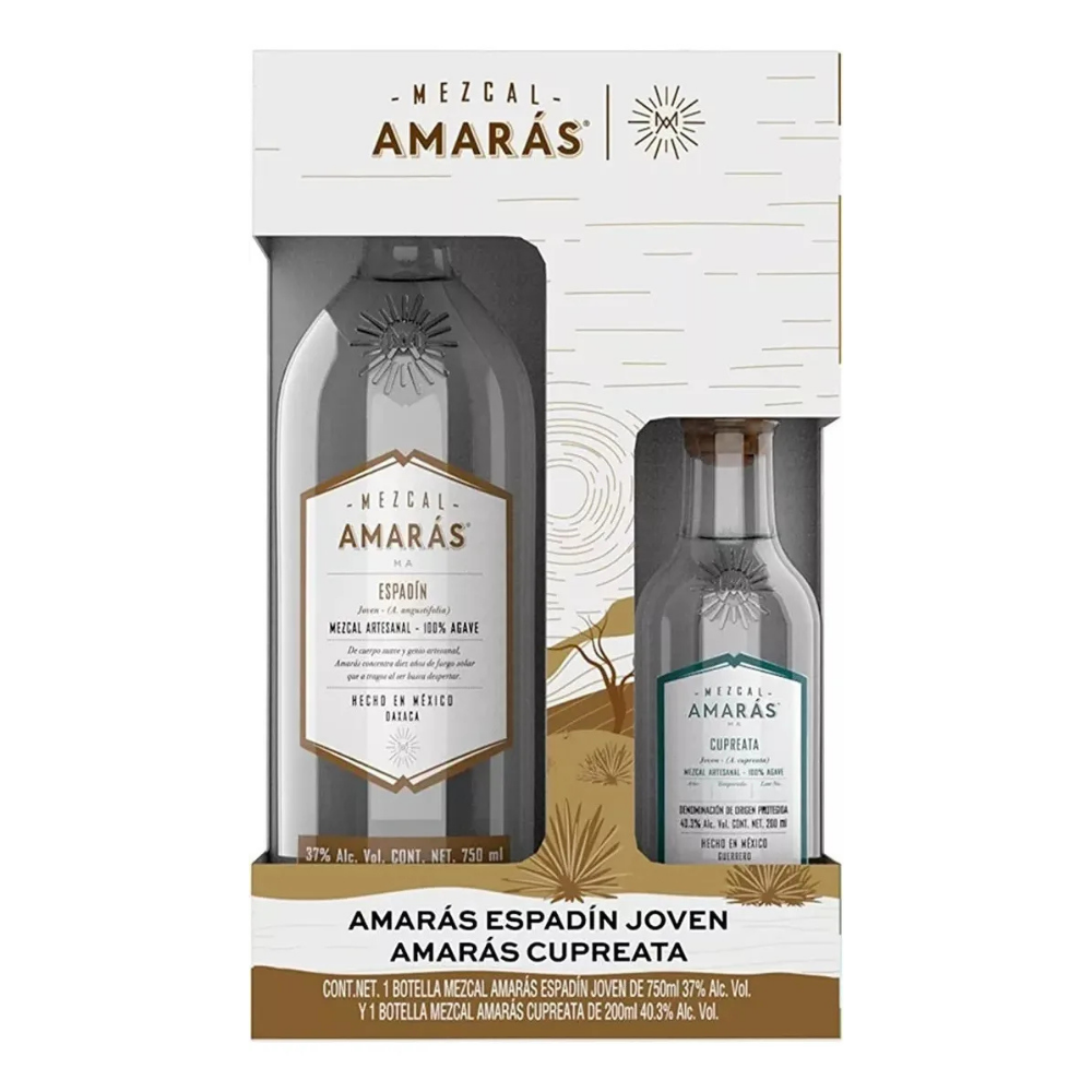 Mezcal Amarás Joven Espadín 750ml + Mezcal Amarás Joven Cupreata 200ml
