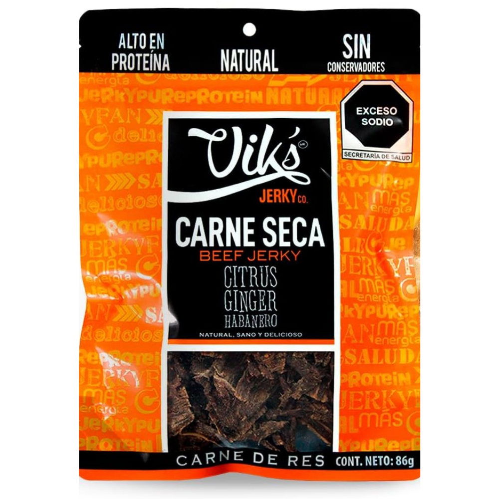 Carne Seca Viks Jerky Citrus Ginger Habanero 86gr
