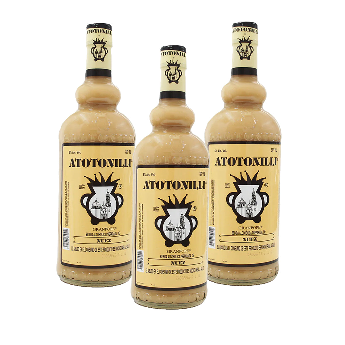 PACK DE 3 ROMPOPE ATOTONILLI NUEZ 1000ML