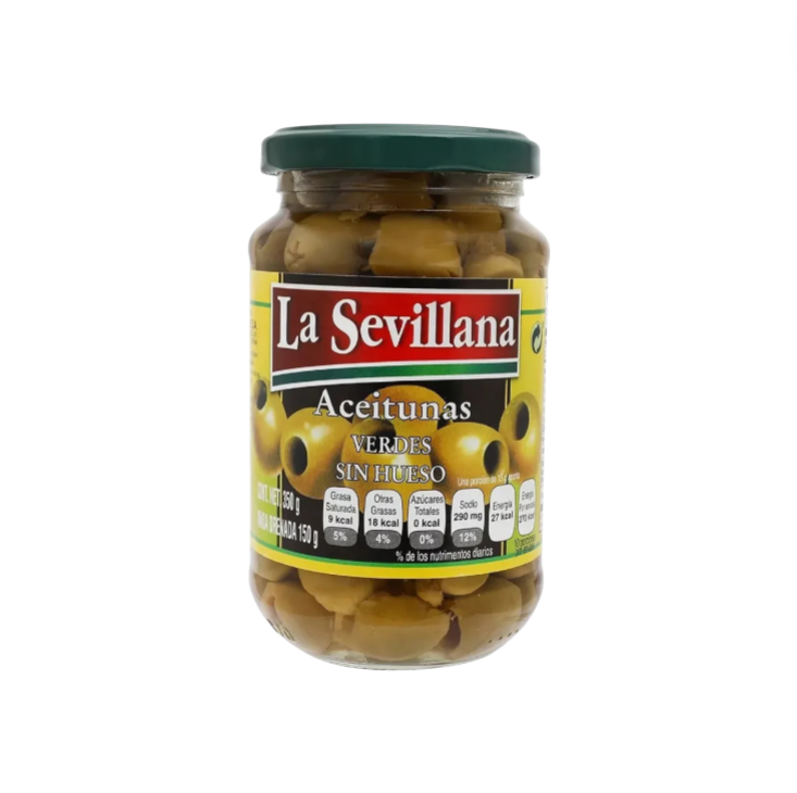 Aceituna Verde Sin Hueso Sevillana Botella 350g