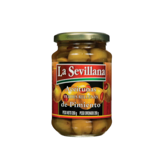 Aceituna Verde Con Pimiento Sevillana Botella 350g