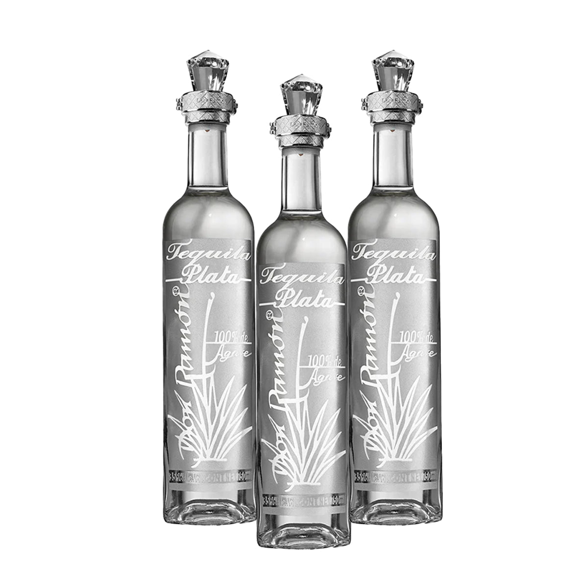 PACK 3 TEQUILA BCO.100% DON RAMON PUNTA DIAMANTE PLATA 750ML