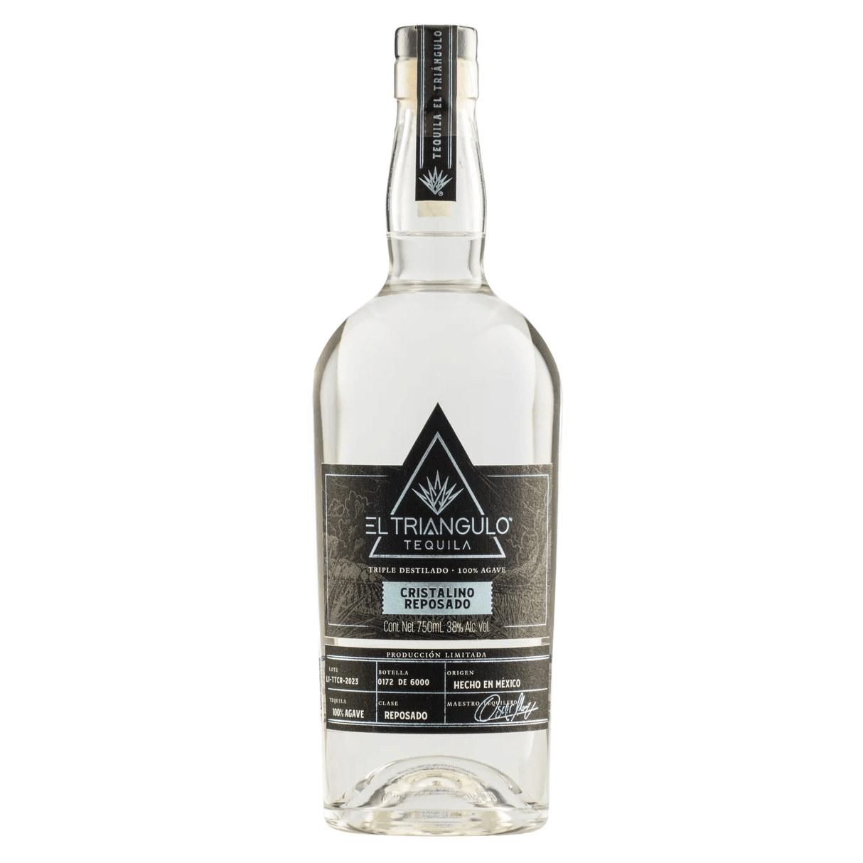 TEQUILA EL TRIiNGULO REPOSADO CRISTALINO 750 ML - Vinosylicores.com