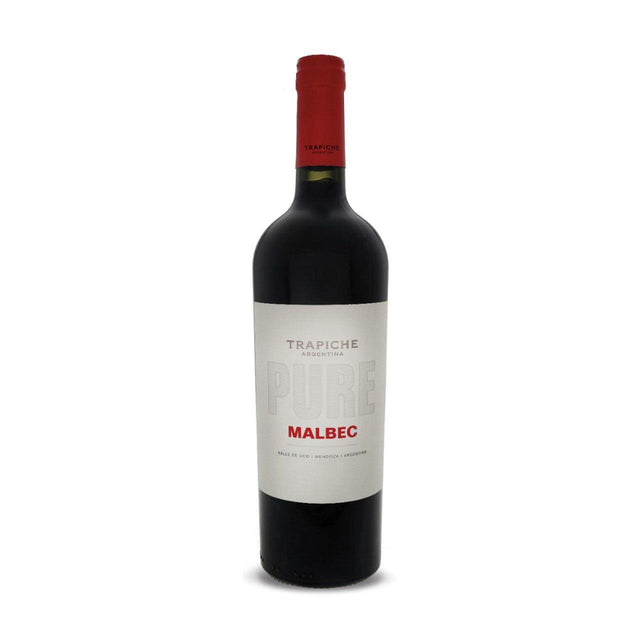 VINO TINTO ARGENTINO TRAPICHE PURE MALBEC 750ML - Vinosylicores.com