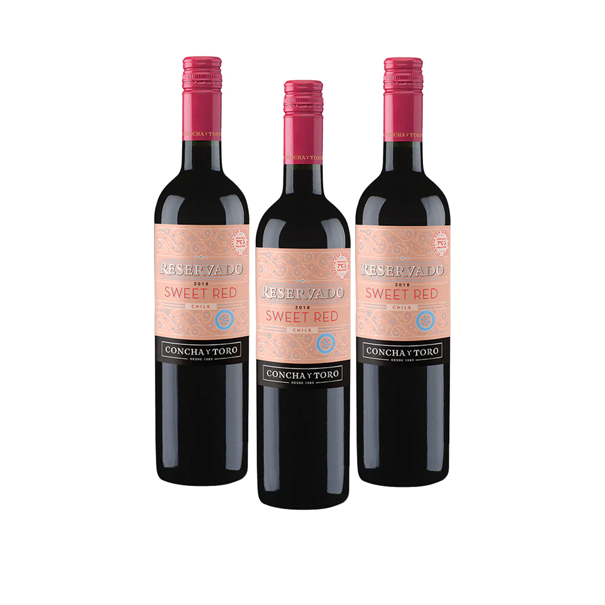 PACK DE 3 VINO TINTO RESERVADO CONCHA Y TORO SWEET RED 750ML