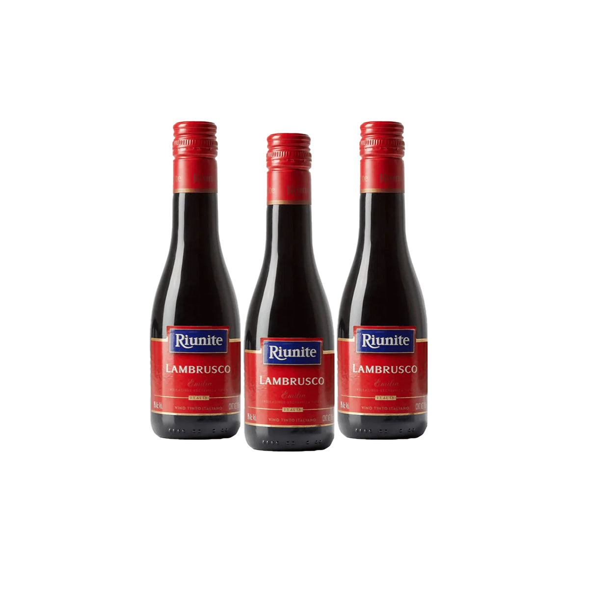 PACK 3 BOTELLAS VINO TINTO RIUNITE LAMBRUSCO 187ML