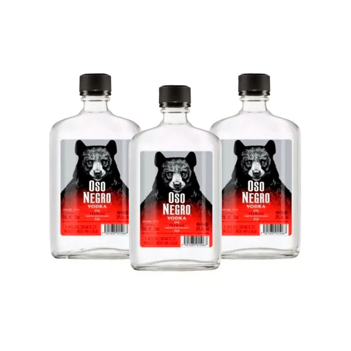 PACK 3 BOTELLAS VODKA OSO NEGRO 200ML