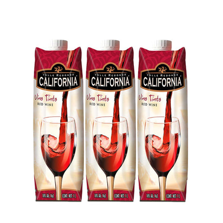 PACK DE 3 VINO TINTO CALIFORNIA TETRABRICK 946ML - Vinosylicores.com