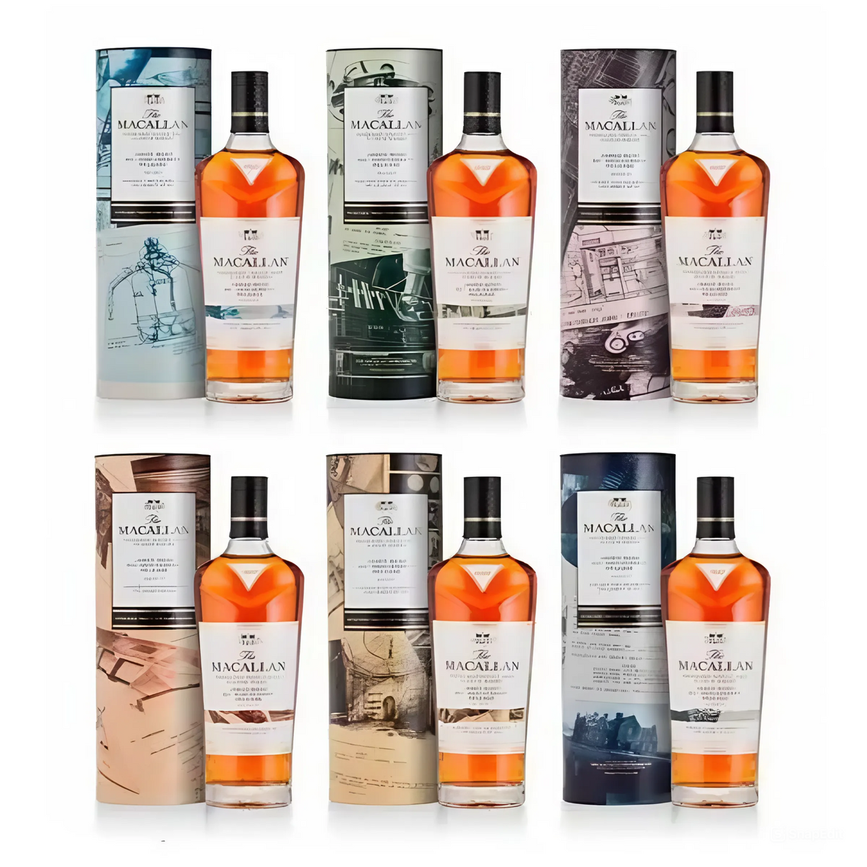 PACK DE 6 PIEZAS WHISKY THE MACALLAN DIAMOND D 1-6 700 ML