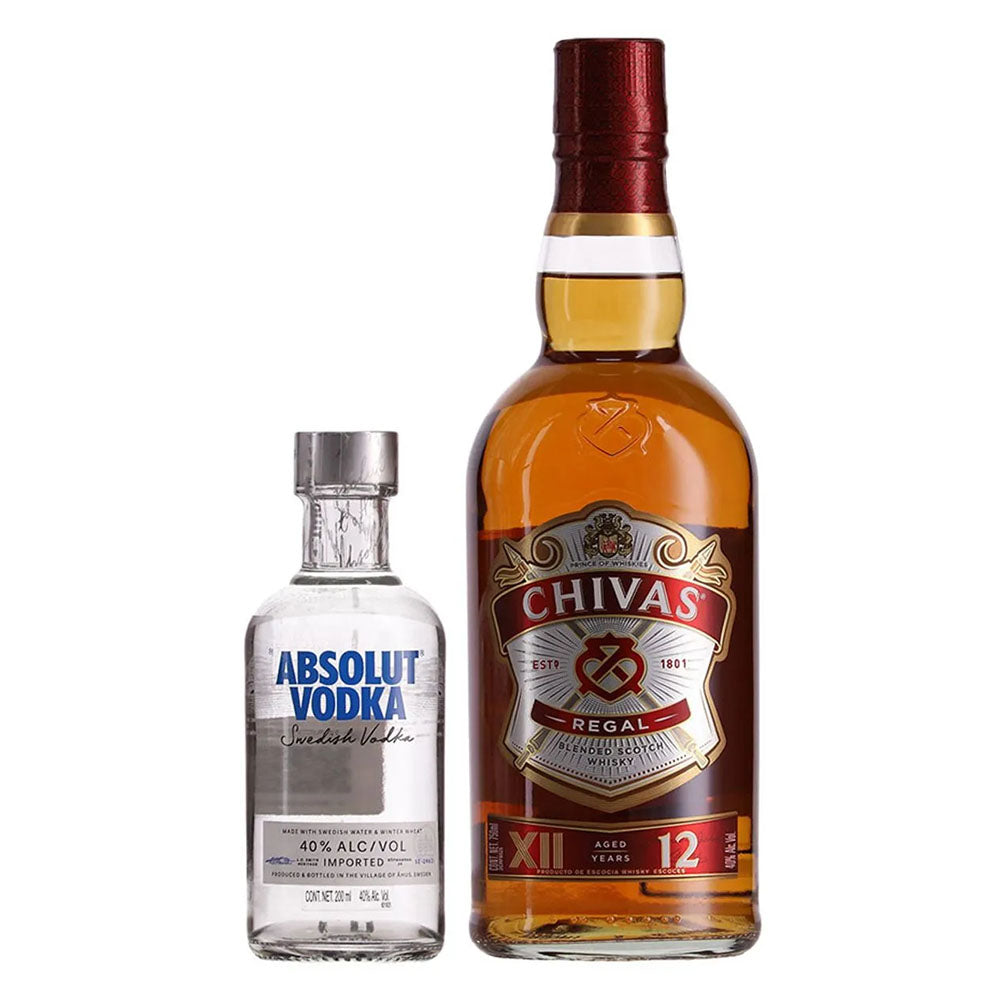 WHISKY 12 CHIVAS REGAL 750ML C/ ABSOLUT 200ML