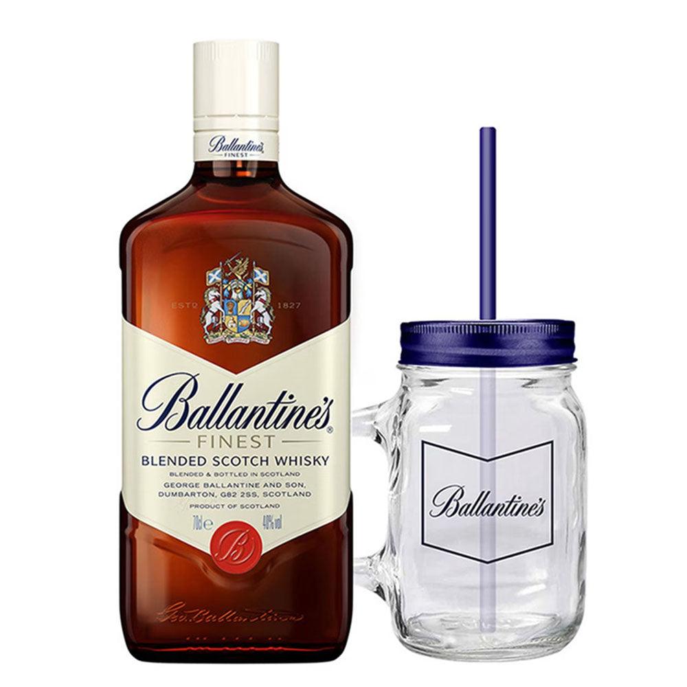 Ballantines Finest Whiskey 700ml C/ Mason Jar – Vinosylic Ballantines Finest Whiskey 700ml C/ Mason Jar – Vinosylic