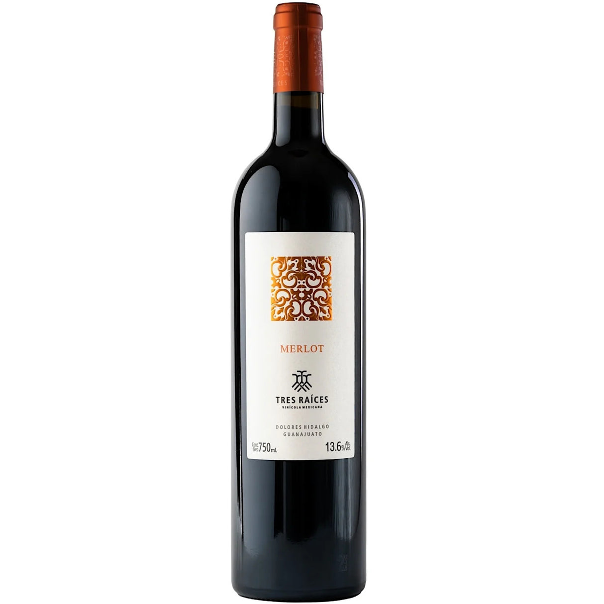 VINO TINTO TRES RAICES MERLOT 750 ML