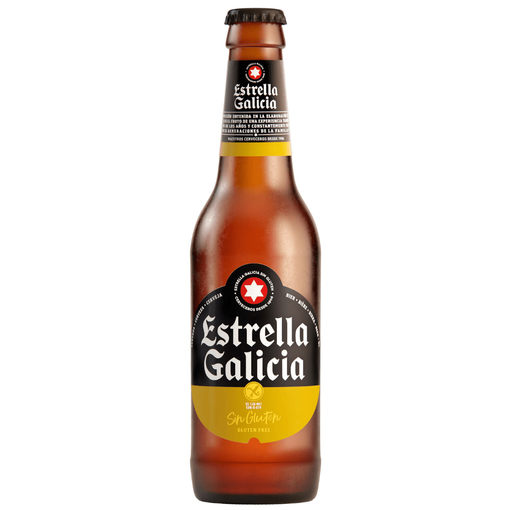 CERVEZA ESTRELLA GALICIA SIN GLUTEN 330ML - Vinosylicores.com