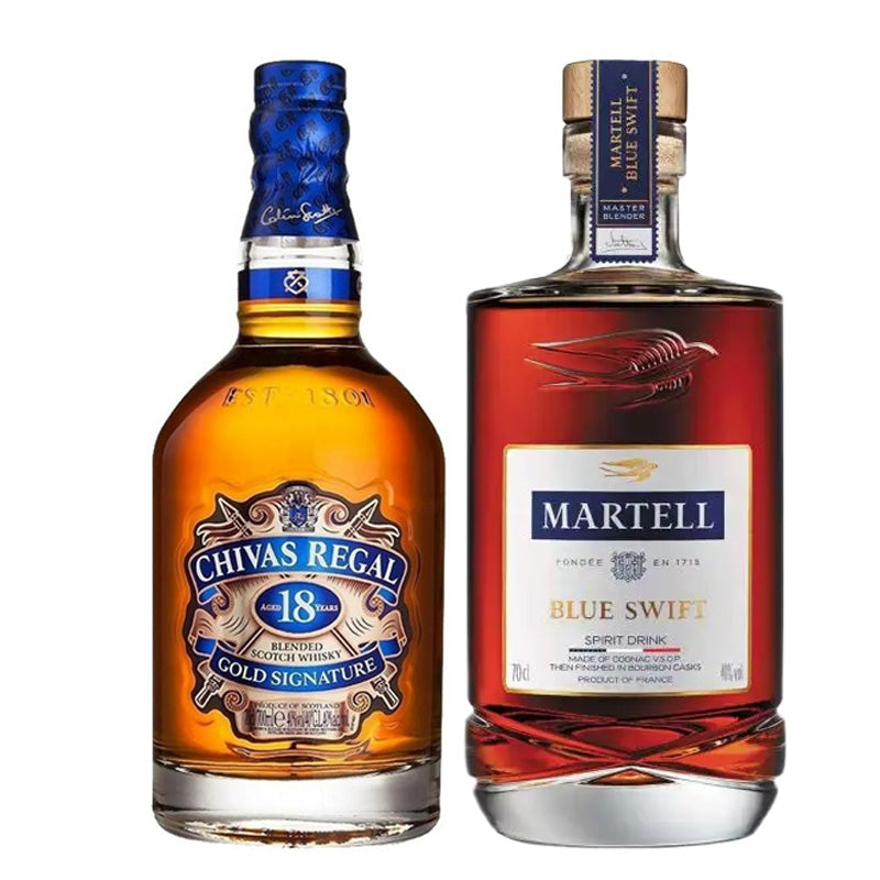 COGNAC MARTELL BLUE SWIFT 700ML C/CHIVAS REGAL 18 200ML