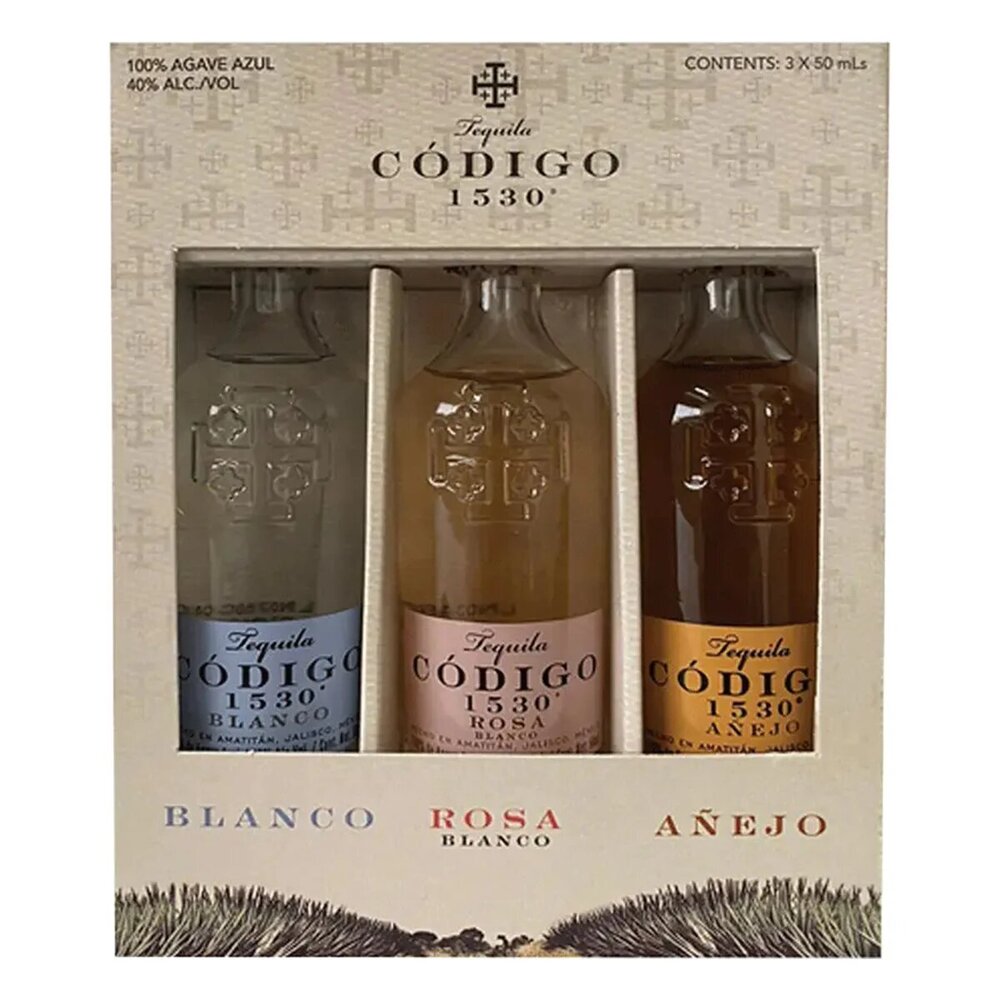 MINI TEQUILA CODIGO 1530 ESTUCHE C/3 50 ML