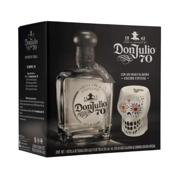 Tequila Don Julio 70 Añejo 700ml With Skull glass – Vinos