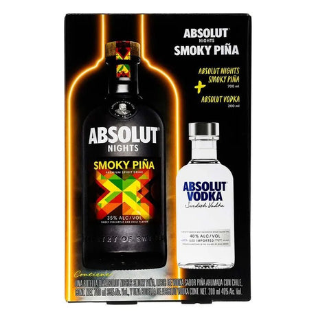 Pack Vodka Absolut Smoky PiÃ±a 700 ml + Absolut Original 200 ml - Vinosylicores.com