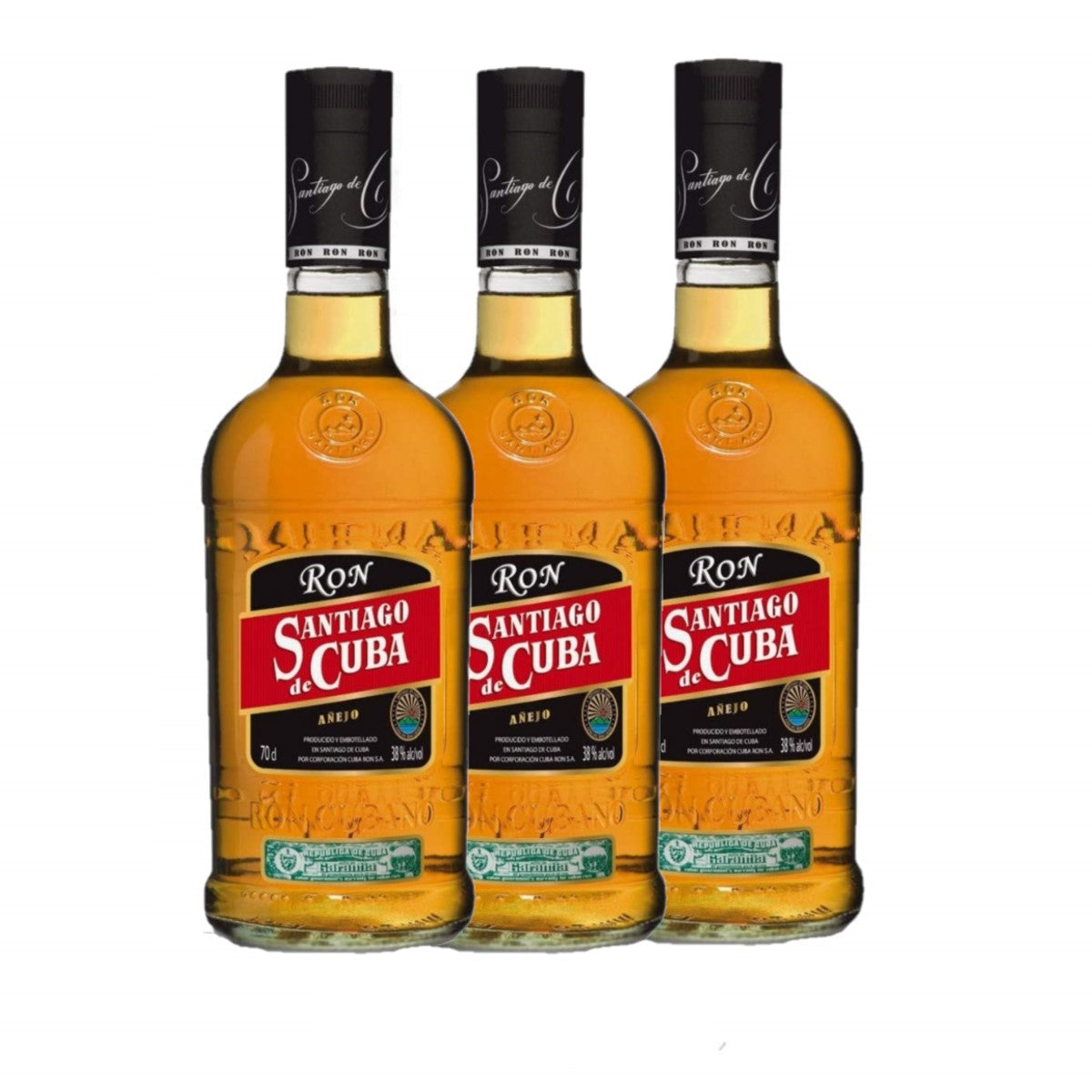 Pack De 3 Ron Santiago De Cuba Añejo 7 Años 700ml