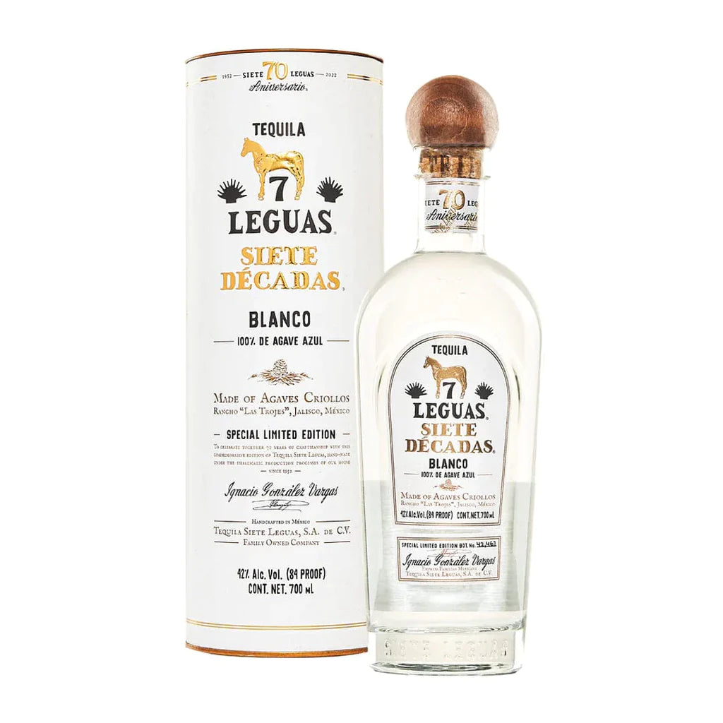 TEQUILA BLANCO 100% 7 LEGUAS SIETE DECADAS 750ML