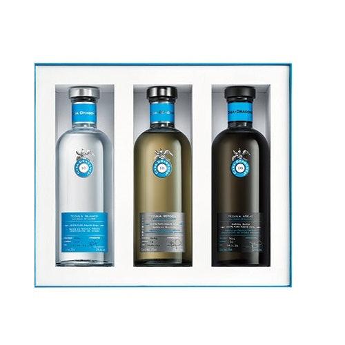 TEQUILA AÃ‘EJO 100% CASA DRAGONES BARREL BLEND 375ML + REPOSADO MIZUNARA 375ML + BLANCO 375ML - Vinosylicores.com